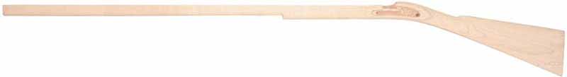 Stock, Hawken fullstock, left pre-inlet
1" octagon, 42" barrel, L&R late English lock, plain maple Stock, Hawken fullstock, left pre-inlet
1" octagon, 42" barrel, L&R late English lock, plain maple